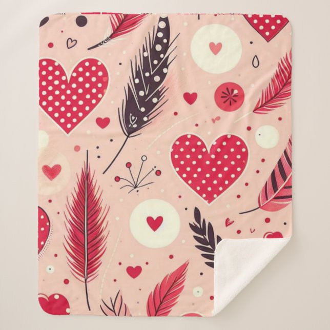 Manta Sherpa Jardín de amor de San Valentín caprichoso (Anverso)