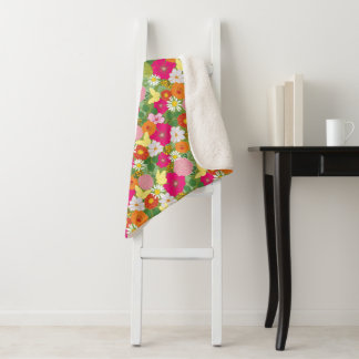 Manta Sherpa Jardín en Bloom_Butterflies Sherpa Blanket