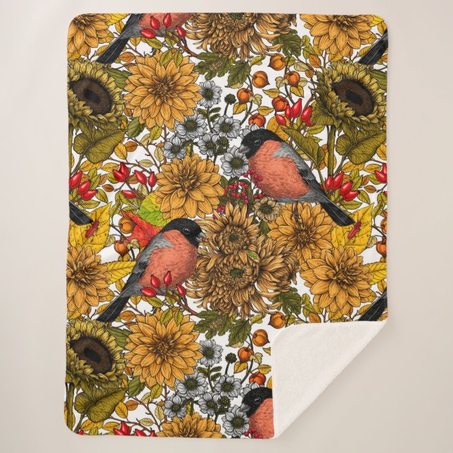 Manta Sherpa Jardín otoñal 1 (Anverso)