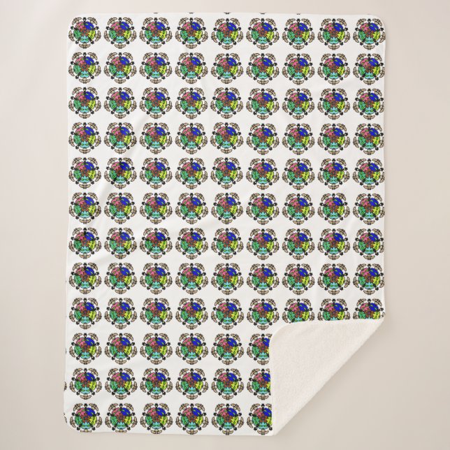 Manta Sherpa Jardín Zen Verde (Anverso)