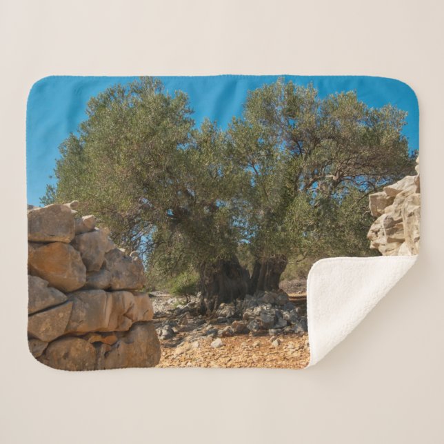 Manta Sherpa Jardines de oliva de Lun (Anverso (horizontal))