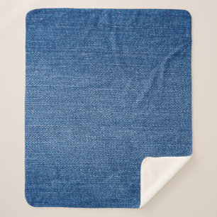 Manta Sherpa Jeans de denim azul