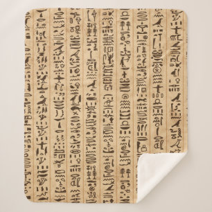 Manta Sherpa Jeroglíficos de Egipto, patrón sin costuras de gra
