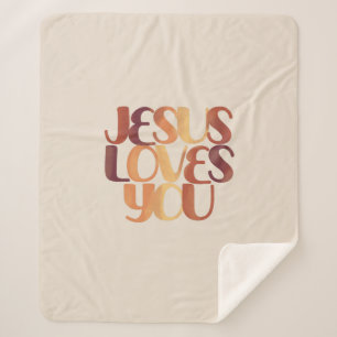 Manta Sherpa Jesús ama el diseño de la tipografía cristiana