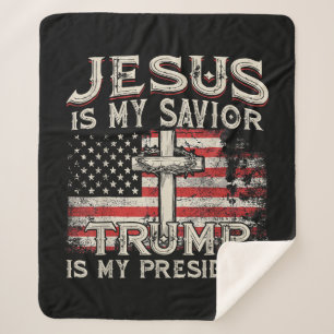 Manta Sherpa Jesús Es Mi Salvador Trump Es Mi Presidente Estado