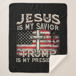 Manta Sherpa Jesús Es Mi Salvador Trump Es Mi Presidente Estado