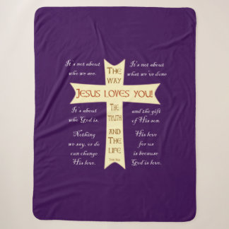 Manta Sherpa Jesús Sherpa Blanket - Púrpura