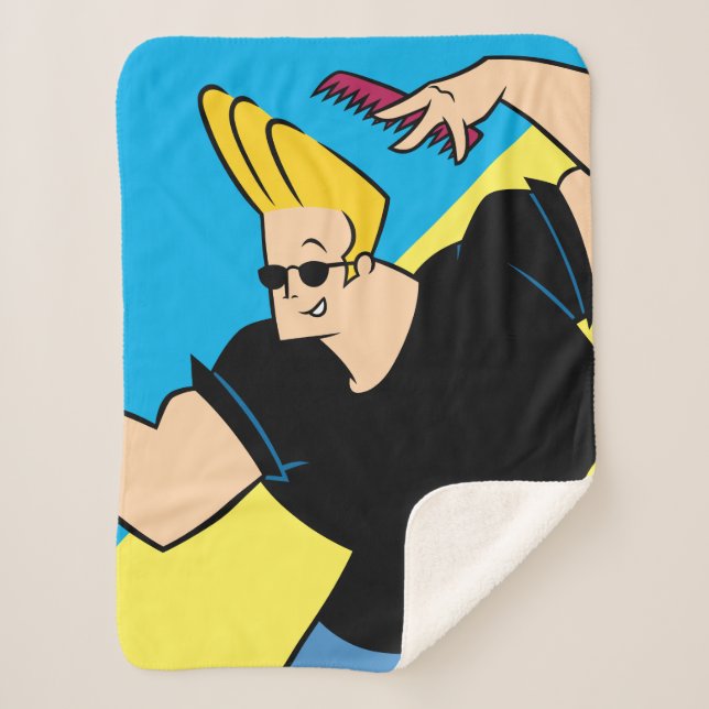 Manta Sherpa Johnny Bravo Combing Hair (Anverso)