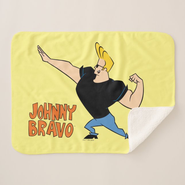 Manta Sherpa Johnny Bravo Flexing (Anverso (horizontal))