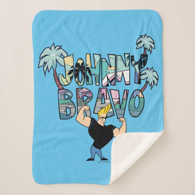 Manta Sherpa Johnny Bravo Palm Tree Name (Anverso)