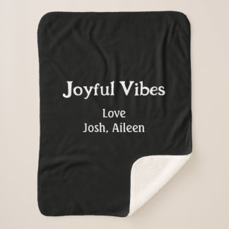 Manta Sherpa Joyful Vibes green Christmas holidays love family