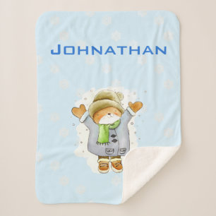 Manta Sherpa Joyous Winter Cat