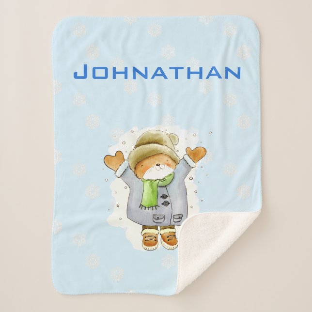 Manta Sherpa Joyous Winter Cat (Anverso)