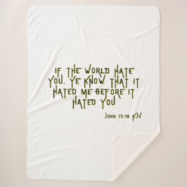 Manta Sherpa Juan 15:18 Verso de Escritura Biblia de KJV