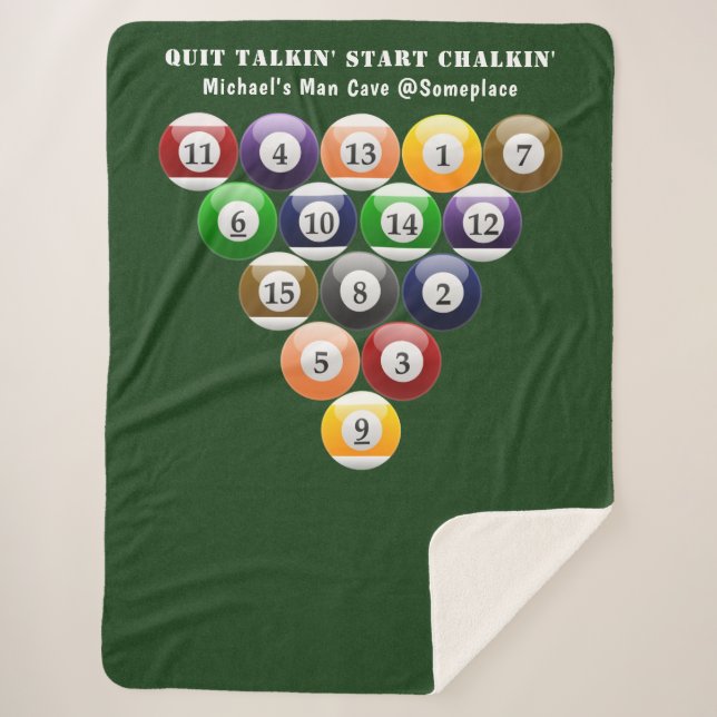 Manta Sherpa Juego de la piscina de las bolas de billar del (Anverso)