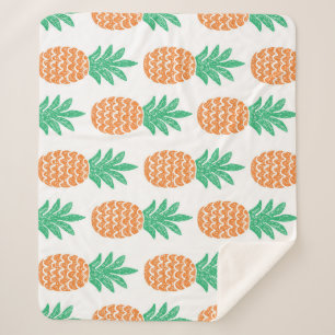 Manta Sherpa Juego de piña: Delight de patrón divertido.