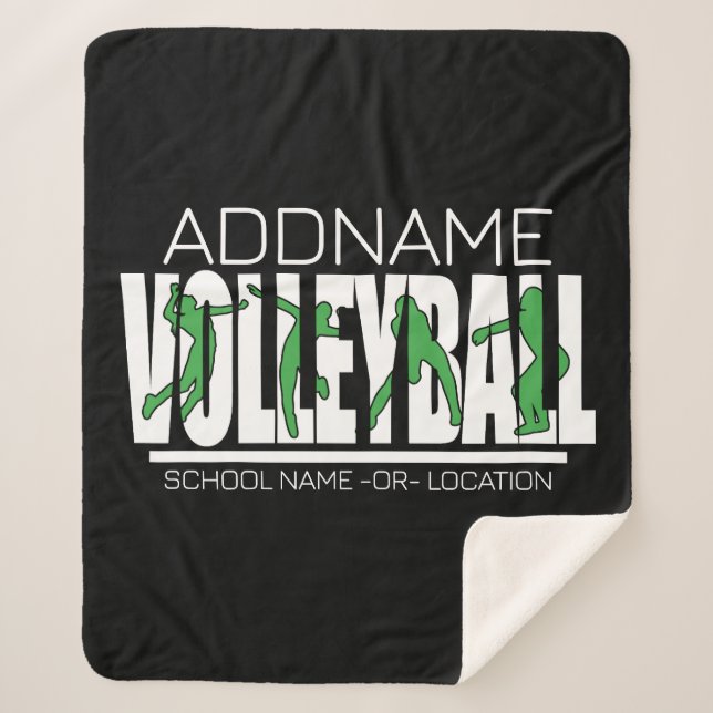 Manta Sherpa Jugador de equipo de voleibol AÑADIR NOMBRE Escuel (Anverso)