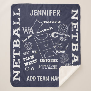 Manta Sherpa Jugador de netball estilo pizarra sherpa blanda
