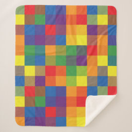 Manta Sherpa Juguete de orgullo de búfalo arco iris Check