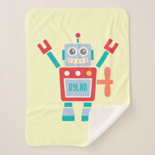 Manta Sherpa Juguete de Robot Vintage Personalizado