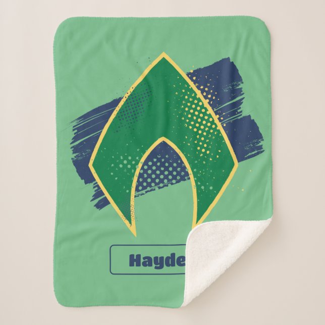 Manta Sherpa Justice League | Brush & Halftone Aquaman Symbol (Anverso)