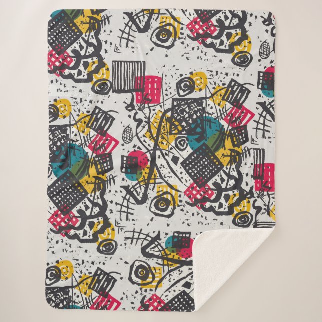 Manta Sherpa Kandinsky Pequeños Mundos V Resumen Clásico (Anverso)