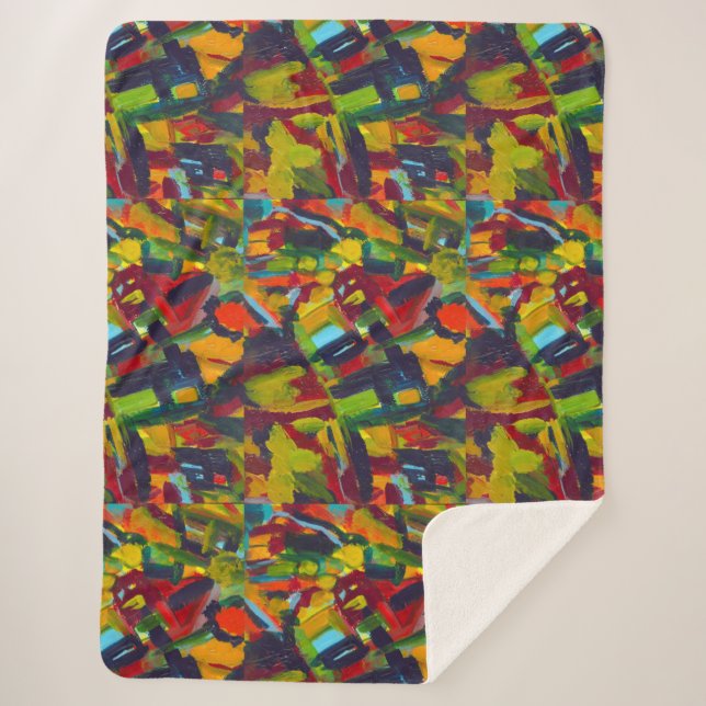 Manta Sherpa Kandinsky Resumen de arte moderno profesional (Anverso)