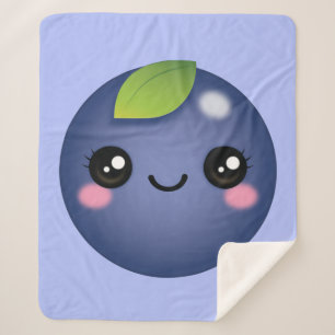 Manta Sherpa Kawaii Blueberry Sherpa Blanket