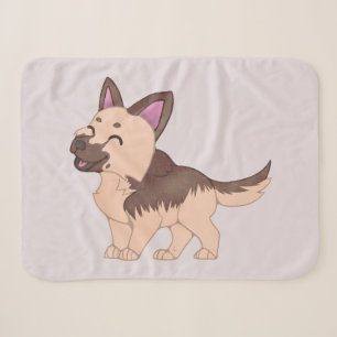 Manta Sherpa Kawaii German Shepherd Dog