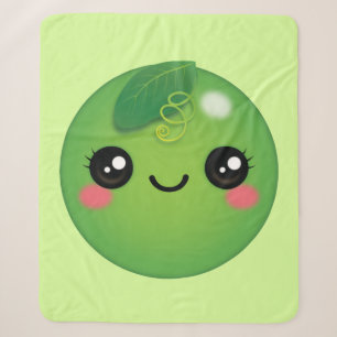Manta Sherpa Kawaii Pea Sherpa Blanket