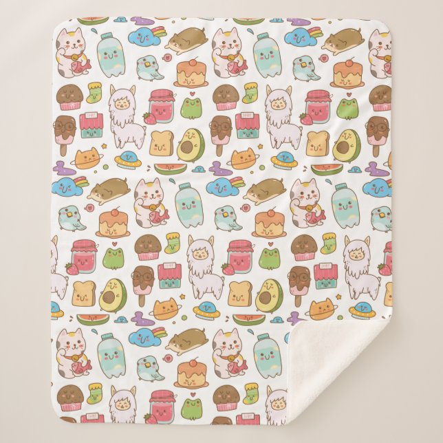 Manta Sherpa Kawaii Sherpa Blanket (Anverso)