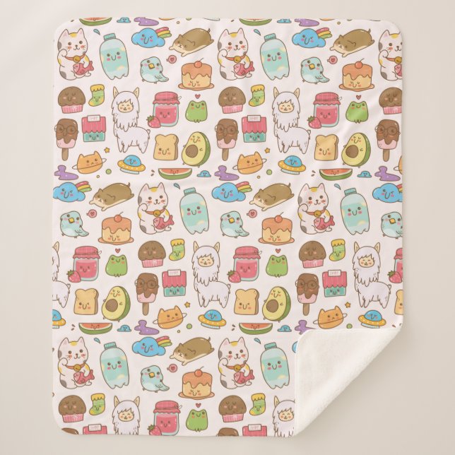 Manta Sherpa Kawaii Sherpa Blanket (Anverso)