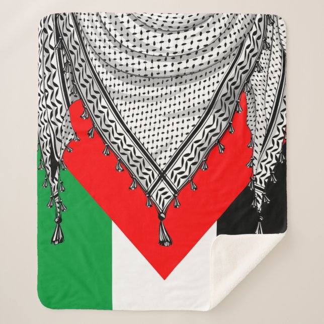 Manta Sherpa Keffiyeh palestino Scarf tejido tradicional (Anverso)