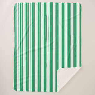 Manta Sherpa Kelly rayas de caramelo verde y blanco