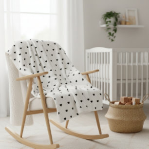 Manta Sherpa Kids' Blanket with Black Hearts - Modern 