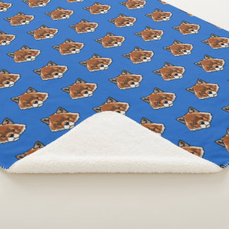 Manta Sherpa KiniArt Cute Fox
