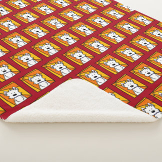 Manta Sherpa KiniArt Westie Sunshine Sherpa Blanket