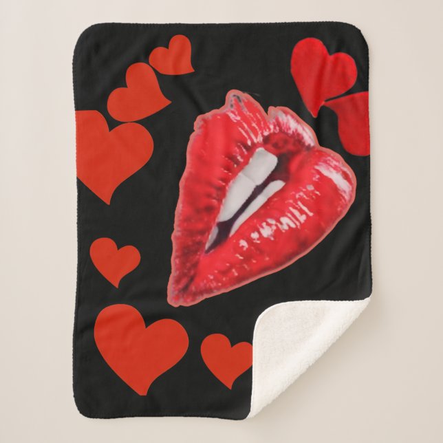 Manta Sherpa Kiss me a Lot (Anverso)