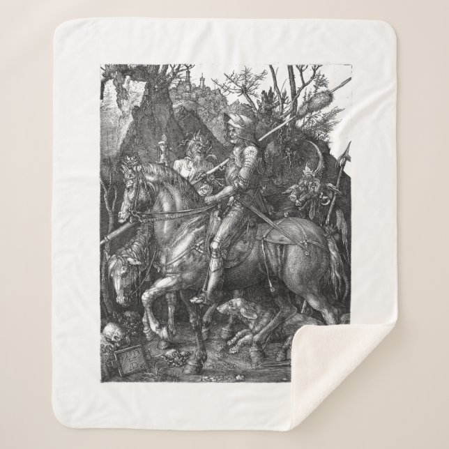 Manta Sherpa Knight Death Devil Albrecht Durer grabando arte p (Anverso)