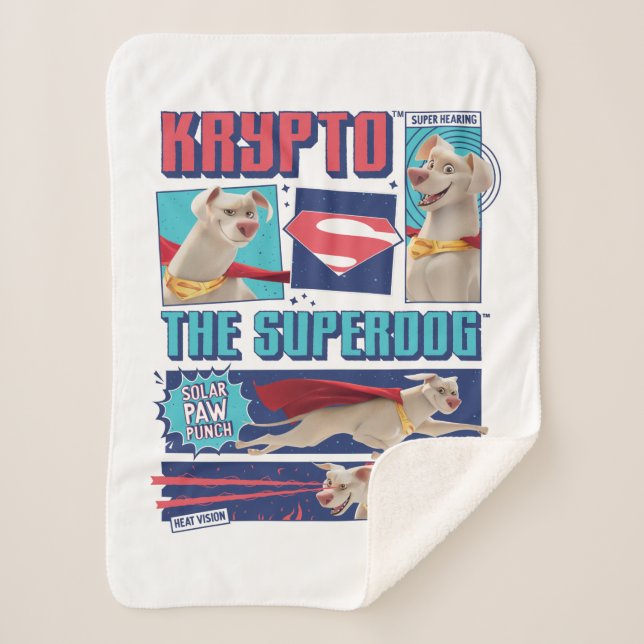 Manta Sherpa Krypto Los Paneles De Cómic De Superperros (Anverso)