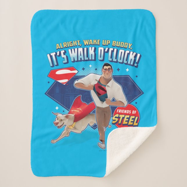Manta Sherpa Krypto y Superman - ¡Es Walk O'Clock! (Anverso)