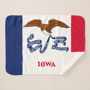 Manta Sherpa La bandera del estado de Iowa imprime patriótico