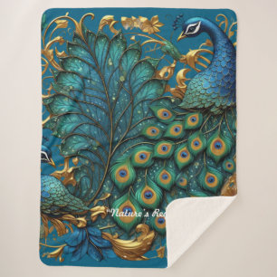 Manta Sherpa "La belleza eterna del pavo real"
