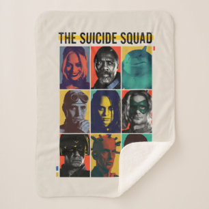 Manta Sherpa La brigada suicida   Retro Grid Con Harley Quinn