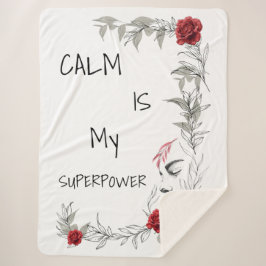 Manta Sherpa La calma es mi superpoder | Confianza en uno mismo