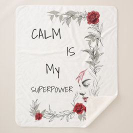 Manta Sherpa La calma es mi superpoder | Confianza en uno mismo
