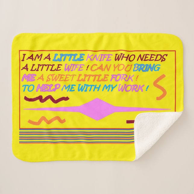 Manta Sherpa La Cuchara se enamora de la espada y el cuchillo (Anverso (horizontal))