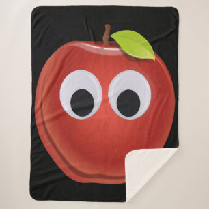 Manta Sherpa La divertida Manzana Roja con los ojos en Google