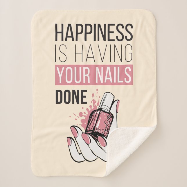 Manta Sherpa La felicidad está teniendo sus clavos hechos (Anverso)