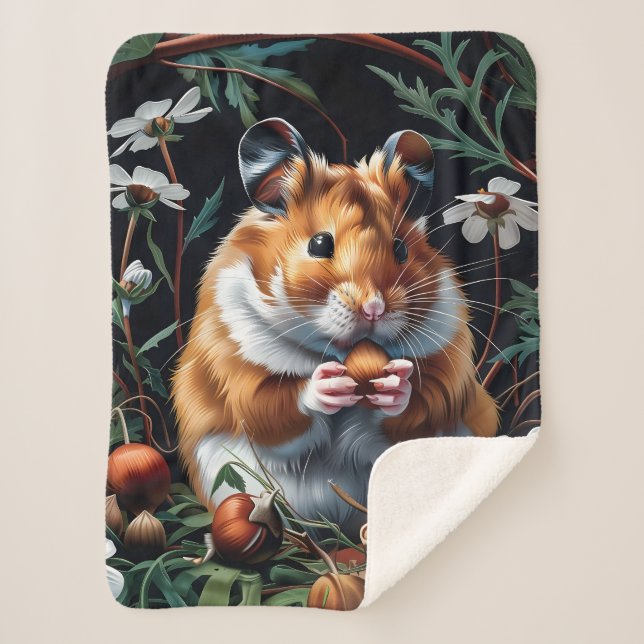 Manta Sherpa La fiesta de otoño de Hamster (Anverso)